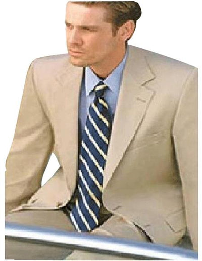 Groomsmen Suits Lightest Tan ~ Beige 2 Buttons, Super 100's Rayon Viscose 2 Piece Suits - Two piece Business suits