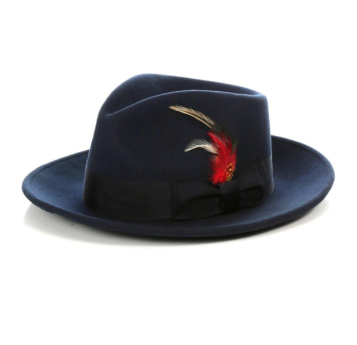 Gangster Untouchable Fedora Hat - Navy