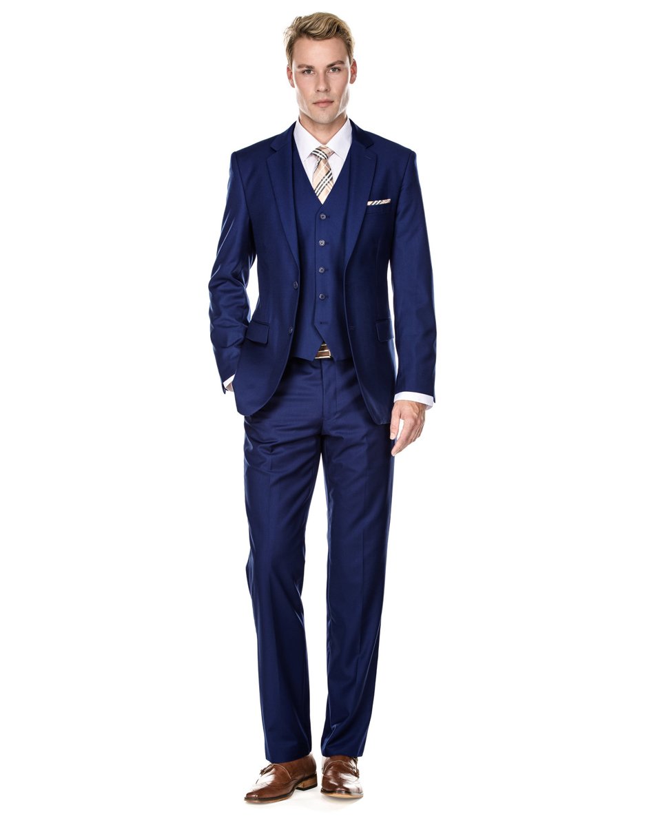 Smart Modern Fit 3 Piece Navy Suit