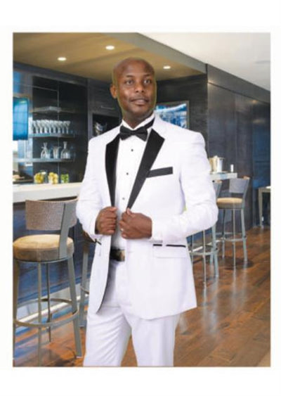 White A 1/2 Black Fashion Tuxedo For Men