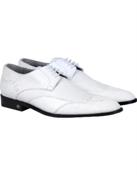 Vestigium Catshark Leather Oxford White Dress Shoe
