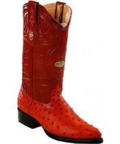 Men's White Diamonds Leather Insole Genuine Full Quill Ostrich Cognac Boots