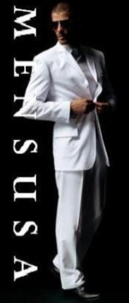 100% Polyster Men's White Suits For Men 100% Polyster Light Weight Feels Super Soft - mensitaly