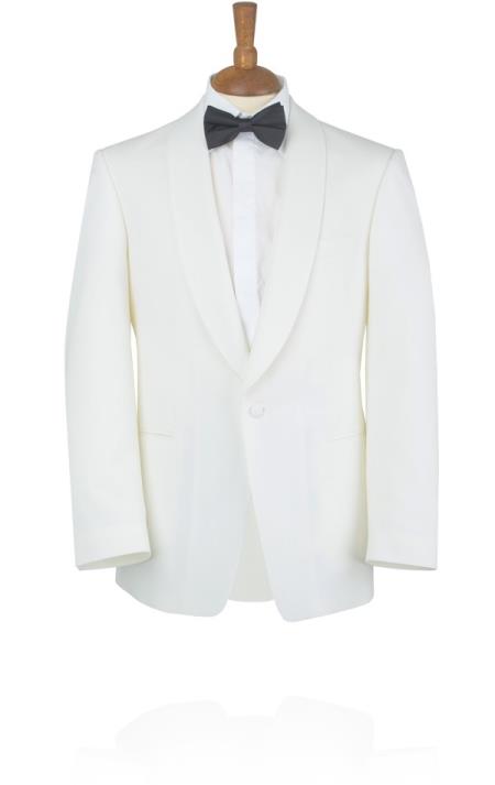 Gorgio White or Ivory Jacket with Shawl Lapel 1 button on sale online deal Fashion Tuxedo For Men