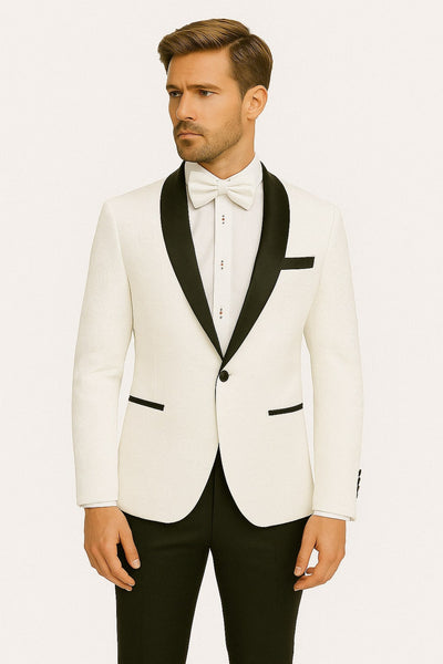 Swirl Embroidered Tuxedo Jacket & Bow Tie