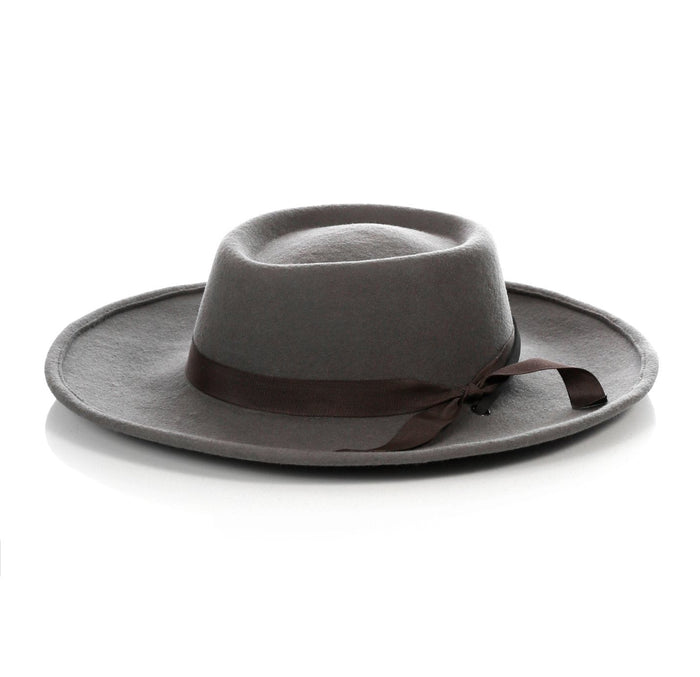Men’s Wide Brim Grey Fedora – Classic Dress Hat