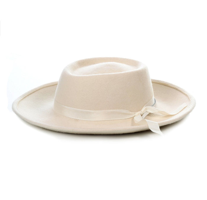 Men’s Wide Brim Ivory Fedora – Classic Dress Hat