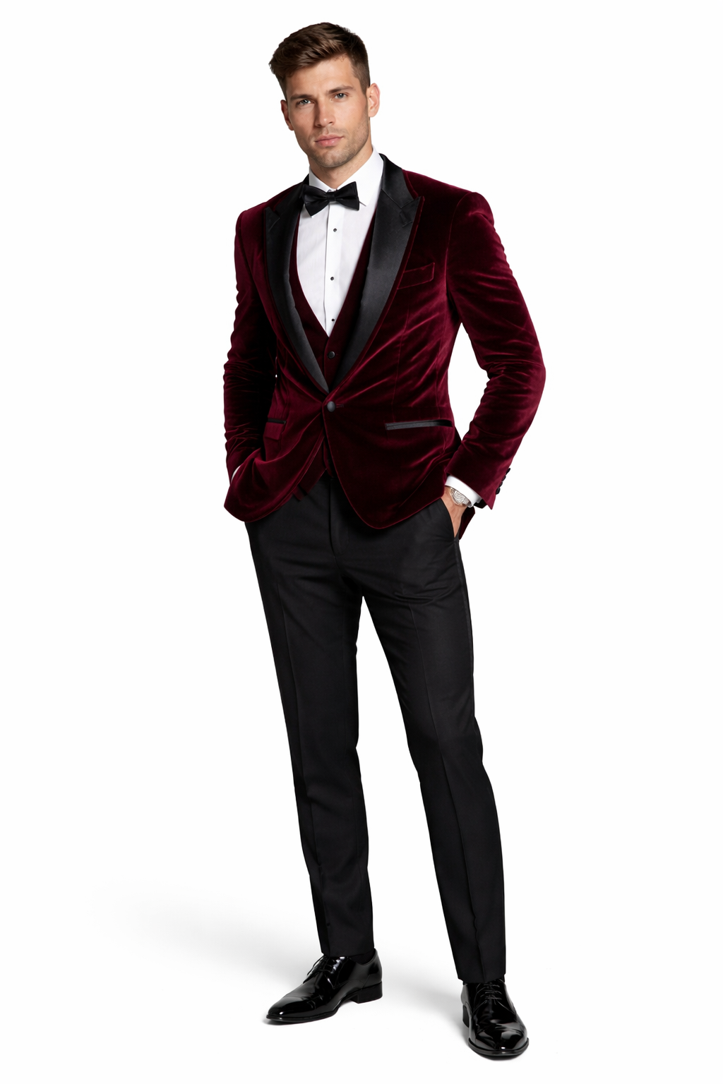 Men's Burgundy Velvet ~ Crushed Velour Tuxedo Men's blazer Jacket ~ Sport coat Burgundy Tuxedo