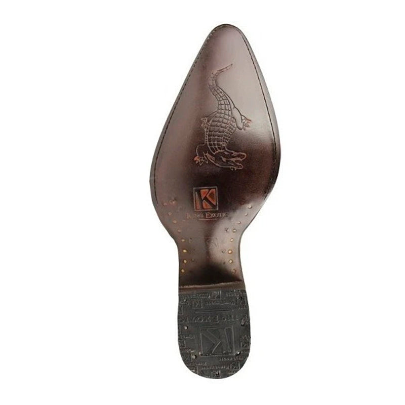 King Exotic Caiman Hornback Cowboy Boots Natural