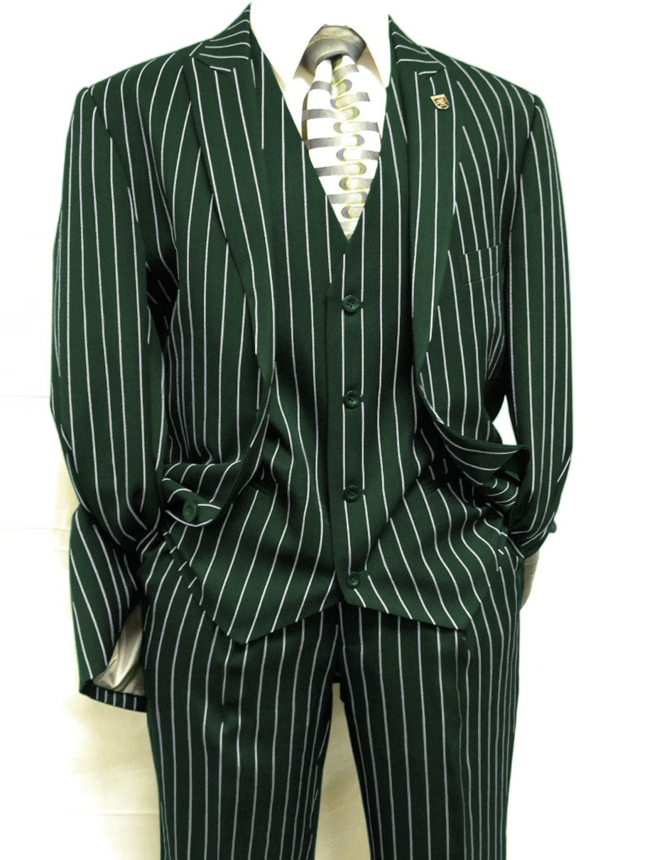 2 Button Gangster Pinstripe Suit