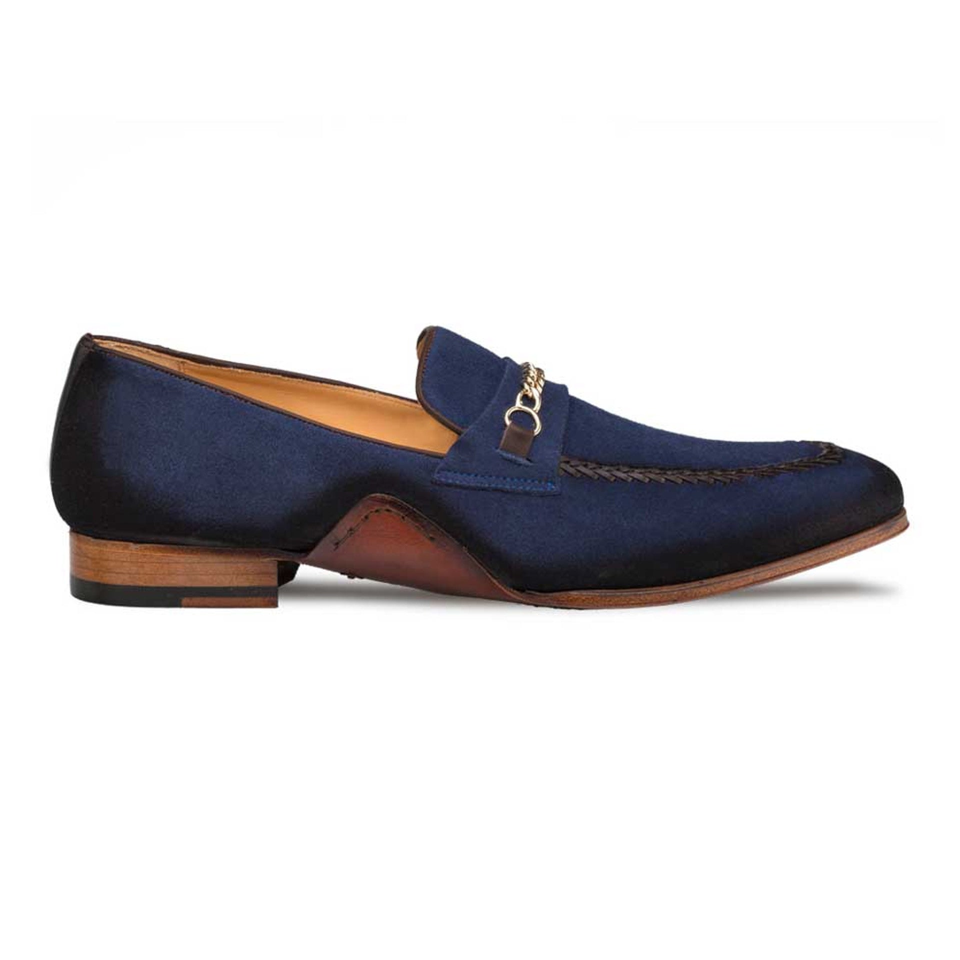 Mezlan Blue Antique Suede Loafer for Men