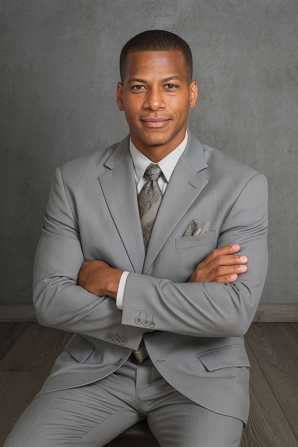 Mens Classic 3 button Suit in Grey