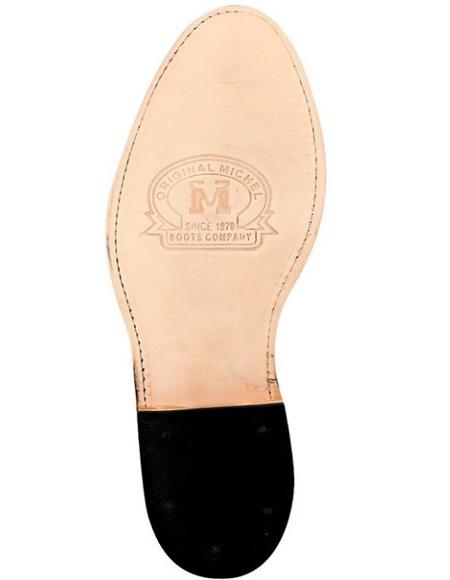 Men's Black Original Michel Genuine Deer Leather Pull On Roper Dress Cowboy Boot Cheap Priced For Sale Online With Leather Sole