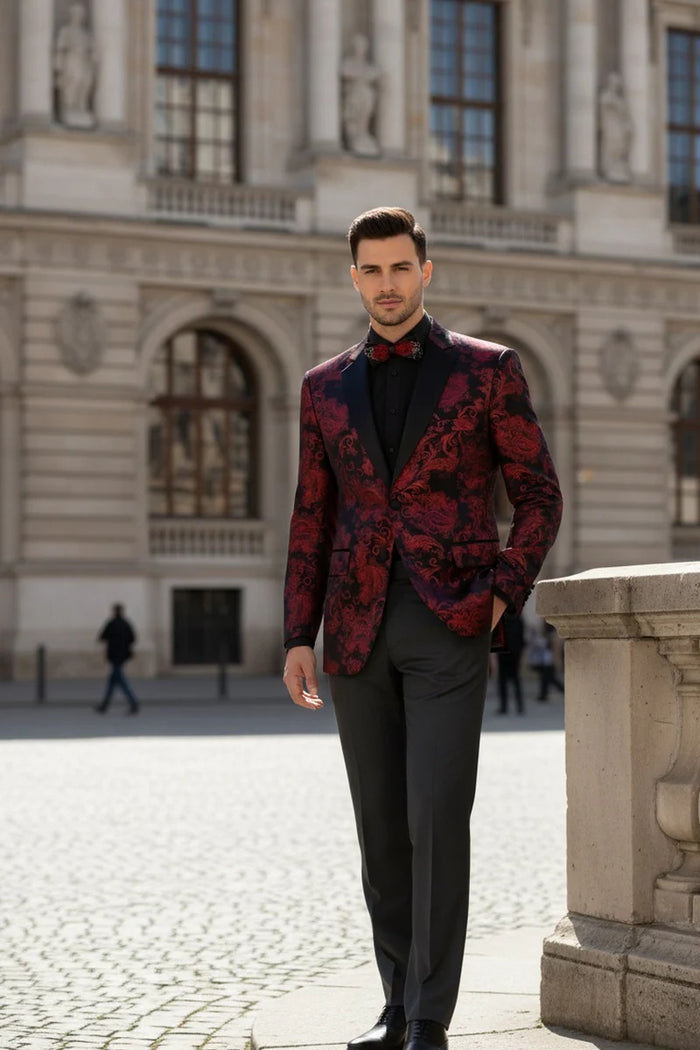 Mens Red Tuxedo Jacket