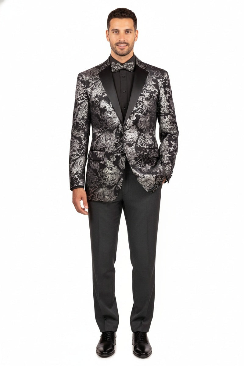 Mens Silver Tuxedo Jacket
