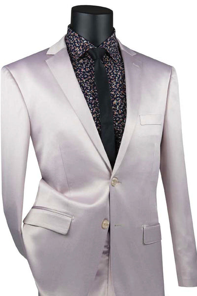 Ultra Slim Stretch Sateen Sharskin Suit Blush