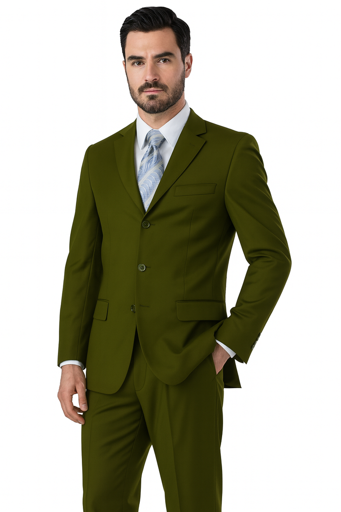 Milano Moda 3-Button Navy Suit for Men