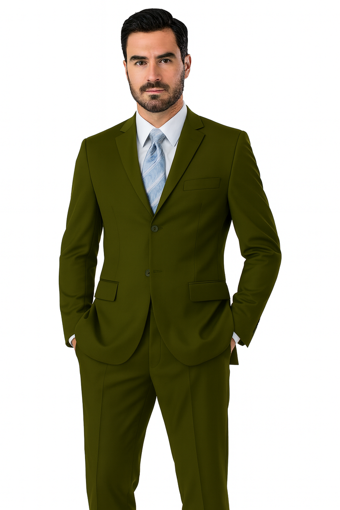 Milano Moda 3-Button Navy Suit for Men