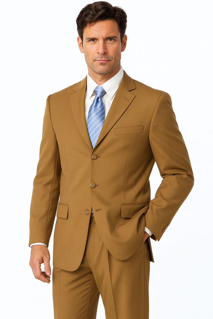 Milano Moda 3-Button Navy Suit for Men