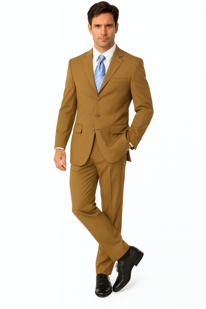 Milano Moda 3-Button Navy Suit for Men