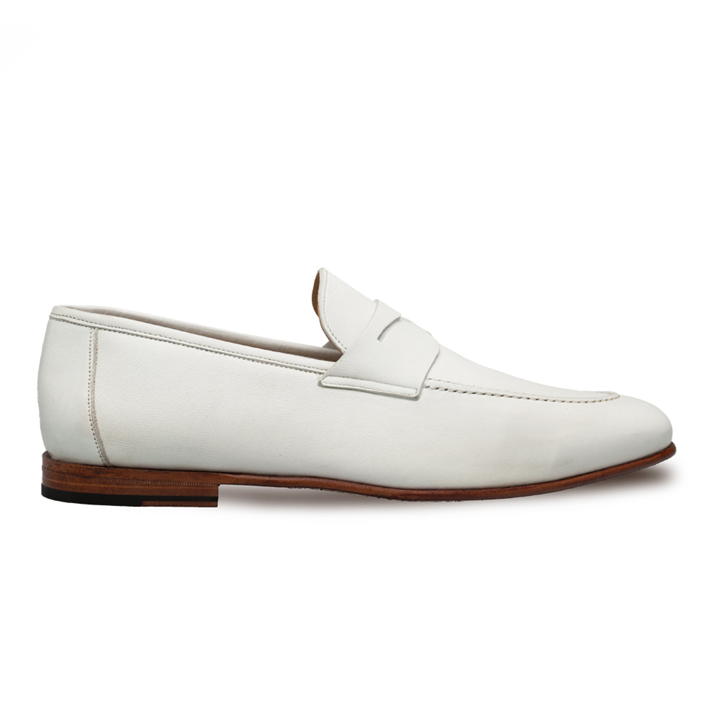 Mens Mezlan Pompei Penny Loafer in Bone - LAST CALL 10.5