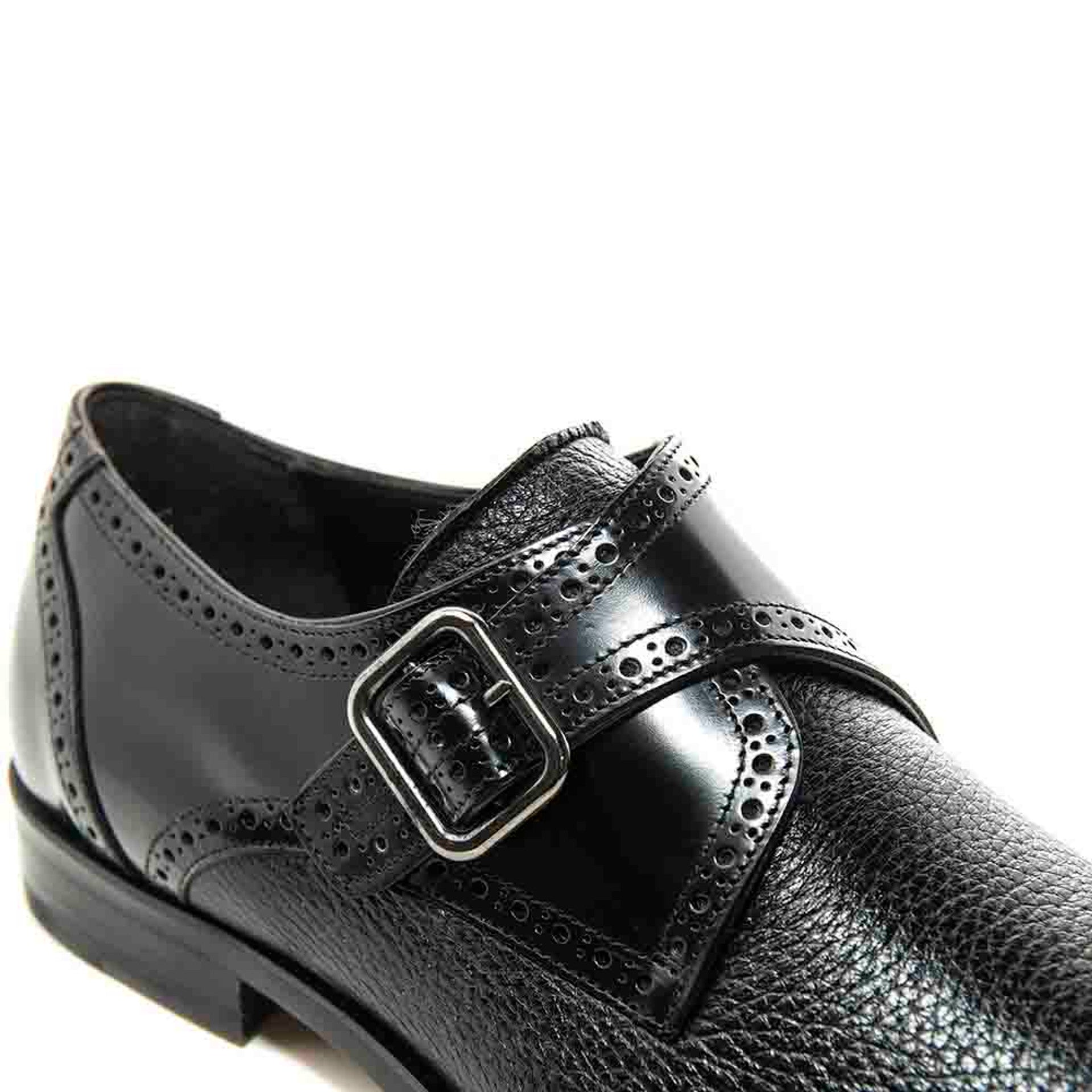 Senator By Mezlan Black Deerskin Monkstrap