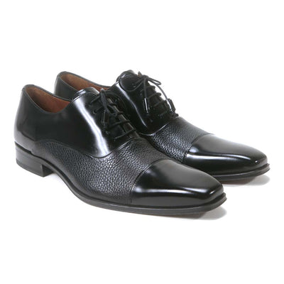 Mezlan Black Deer Skin Oxford Shoes for Men