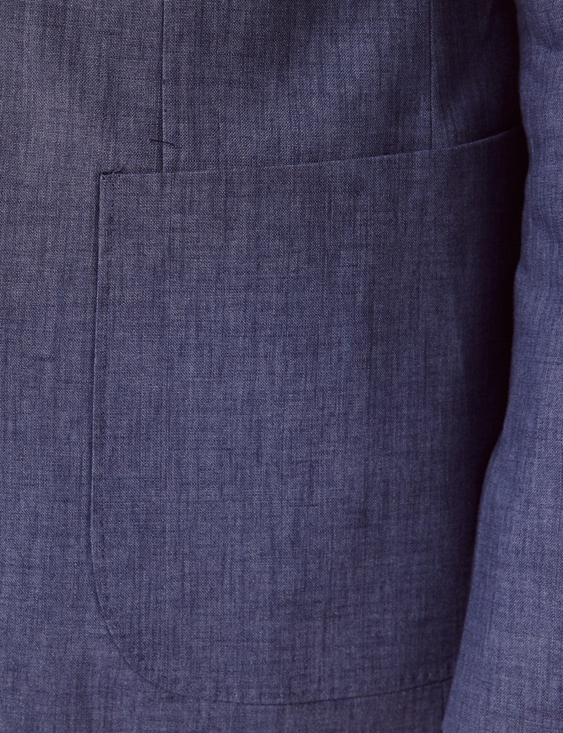 Men's Mid Blue Linen Suit for Summer Weddings