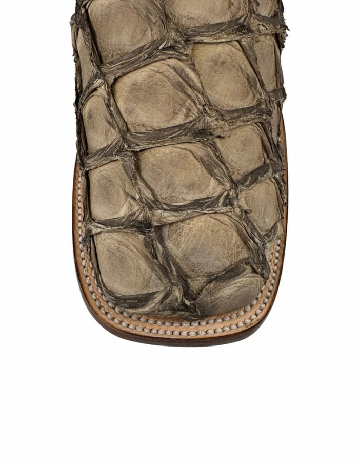 Men's Mocha Pirarucu Wide Square Toe Boot