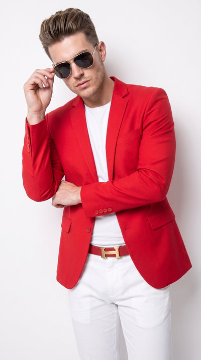Men’s Red Blazer Prom Suit Set, Affordable Big Size Formal Party and Wedding Outfit