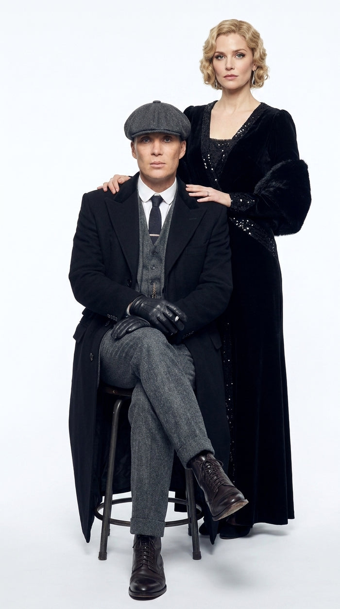 Men’s Black Peaky Blinders Full-Length Overcoat – Thomas Shelby Inspired Vintage Wool Coat