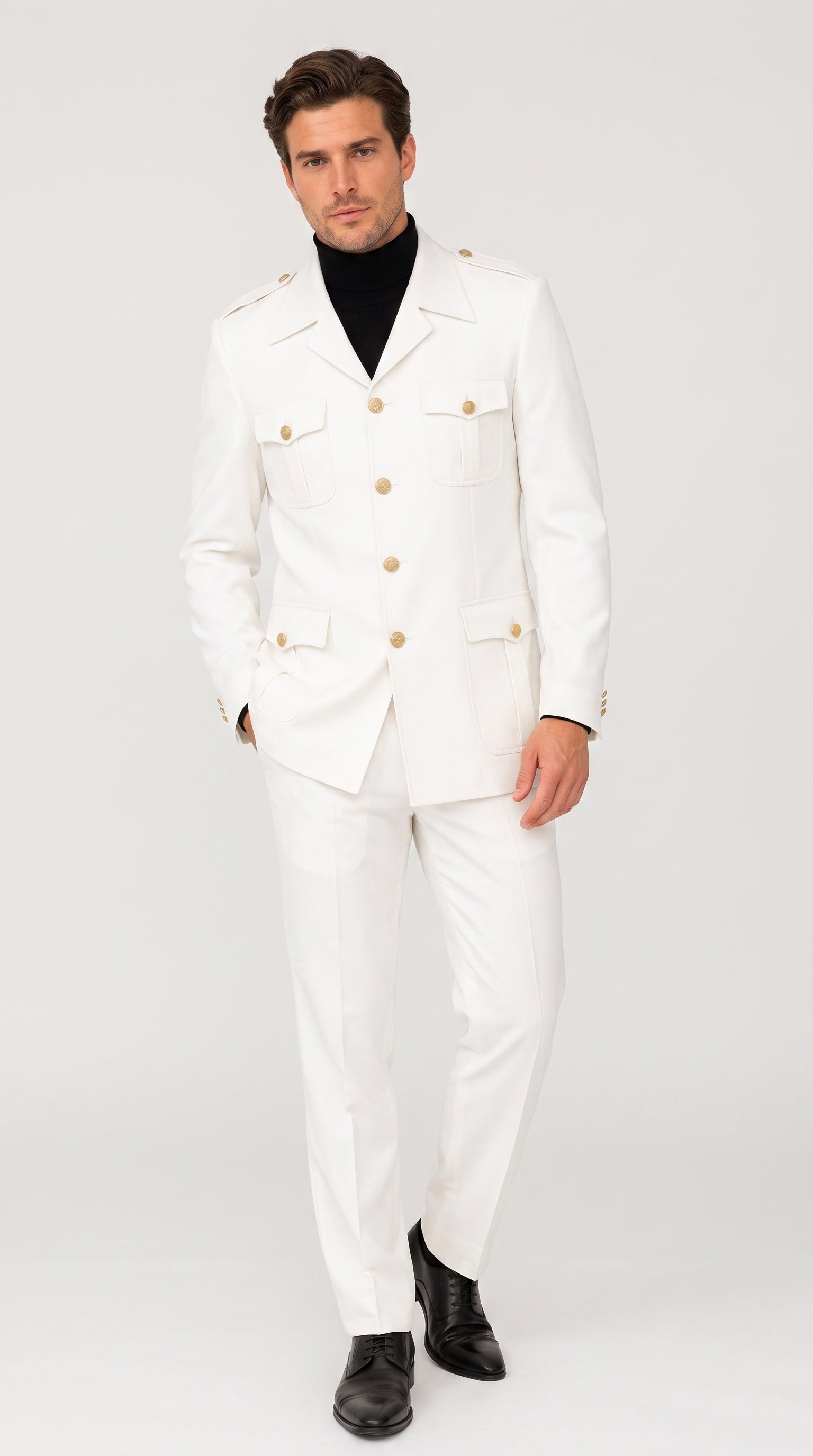 Rossi Man DUKE RM1762 Men’s White 3 Piece Suit, Modern Tailored Formal Wedding Dress Suit