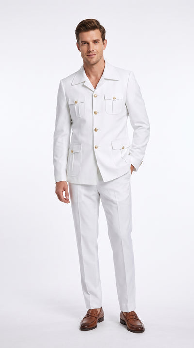 Rossi Man DUKE RM1762 Men’s White 2 Piece Suit, Modern Formal Wedding Prom Dress Suit