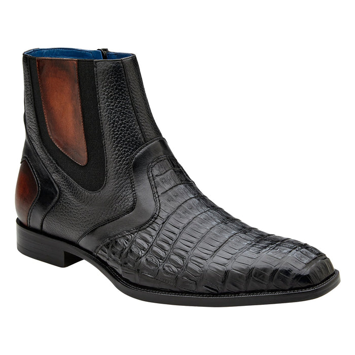 Belvedere Monte - Black Genuine Crocodile Leather Dress Shoe
