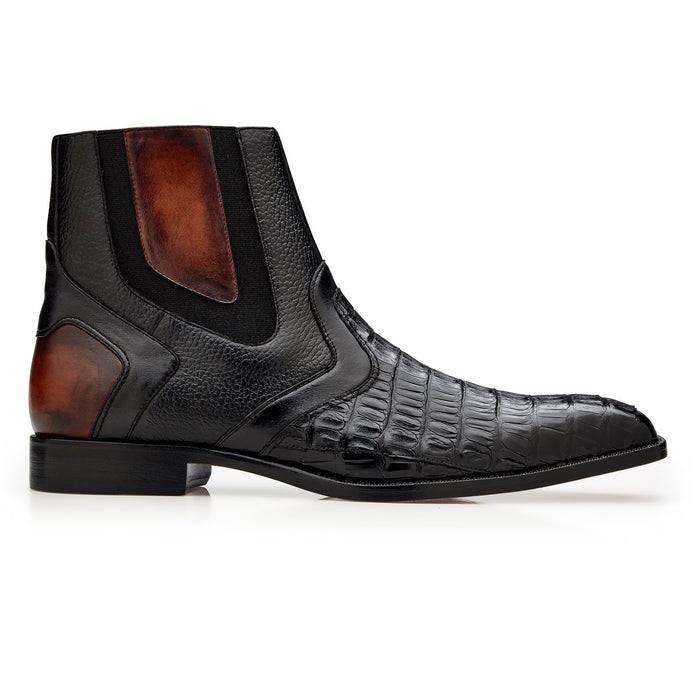 Belvedere Monte - Black Genuine Crocodile Leather Dress Shoe