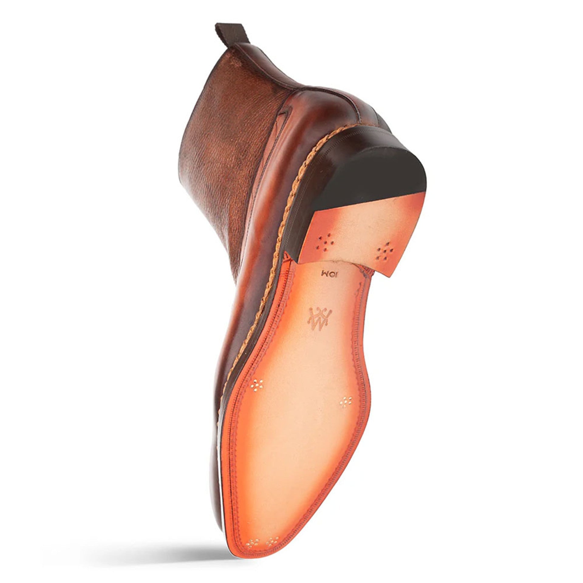 Mezlan Musico Cognac-Chocolate Calfskin Dress Zip Boots