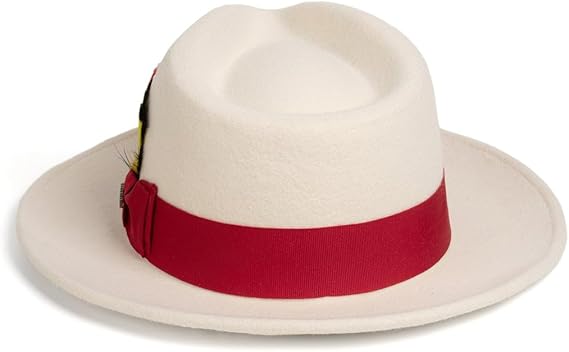 Gangster Wool Crushable Fedora Hat with Removable Feather