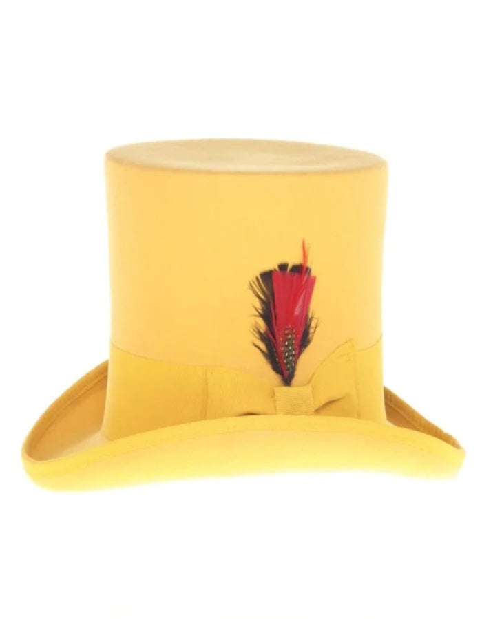 Victorian Steampunk Top Hat - Classic Mustard Wool