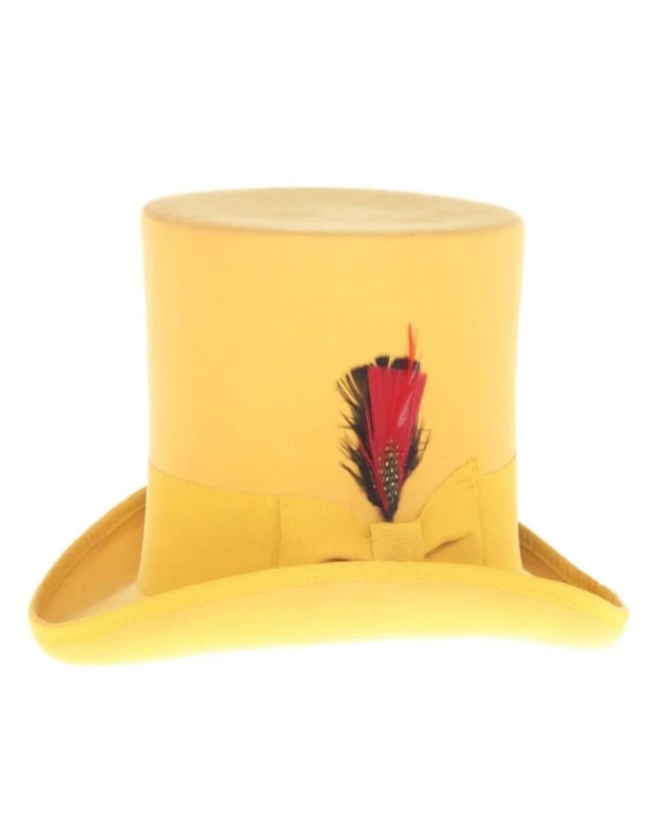 Victorian Steampunk Top Hat - Classic Mustard Wool