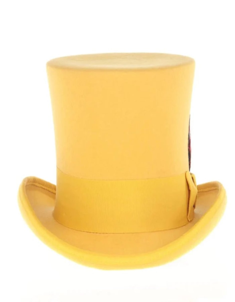 Victorian Steampunk Top Hat - Classic Mustard Wool