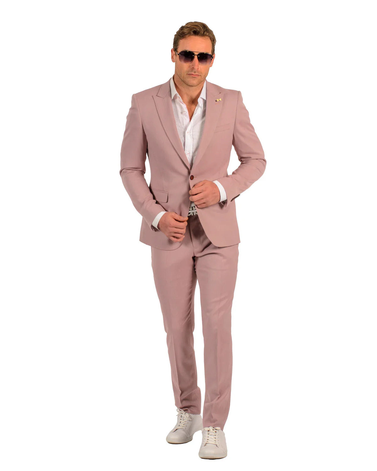 Blush Mauve Wedding Slim Suit for Men