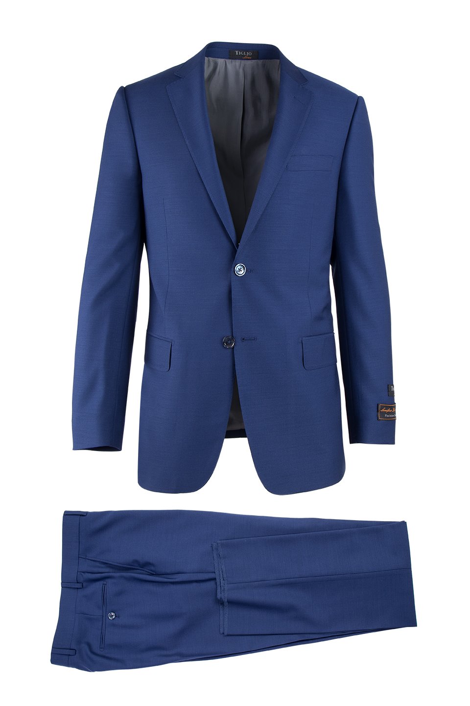 Novello F.Blue Wool Suit by Tiglio Luxe