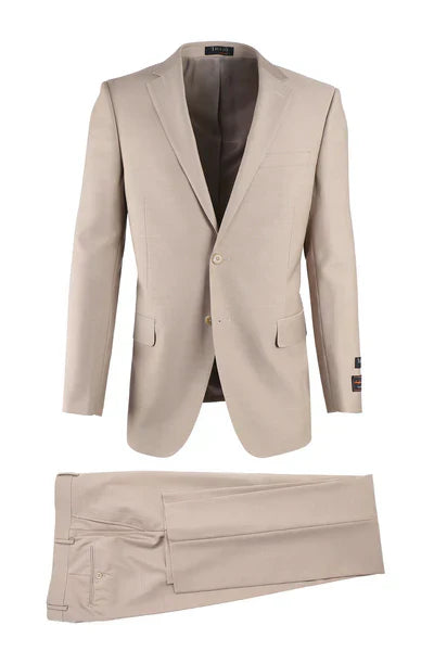 Novello Tan Wool Suit, Modern Fit by Tiglio Luxe