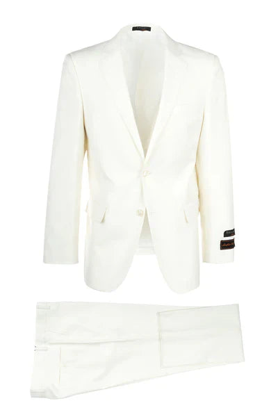 Novello Off-white Modern Fit Pure Wool Suit