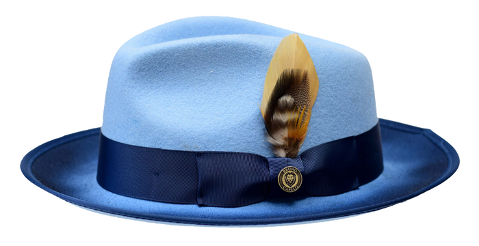 Bruno Capelo New Yorker Collection Light Blue Fedora