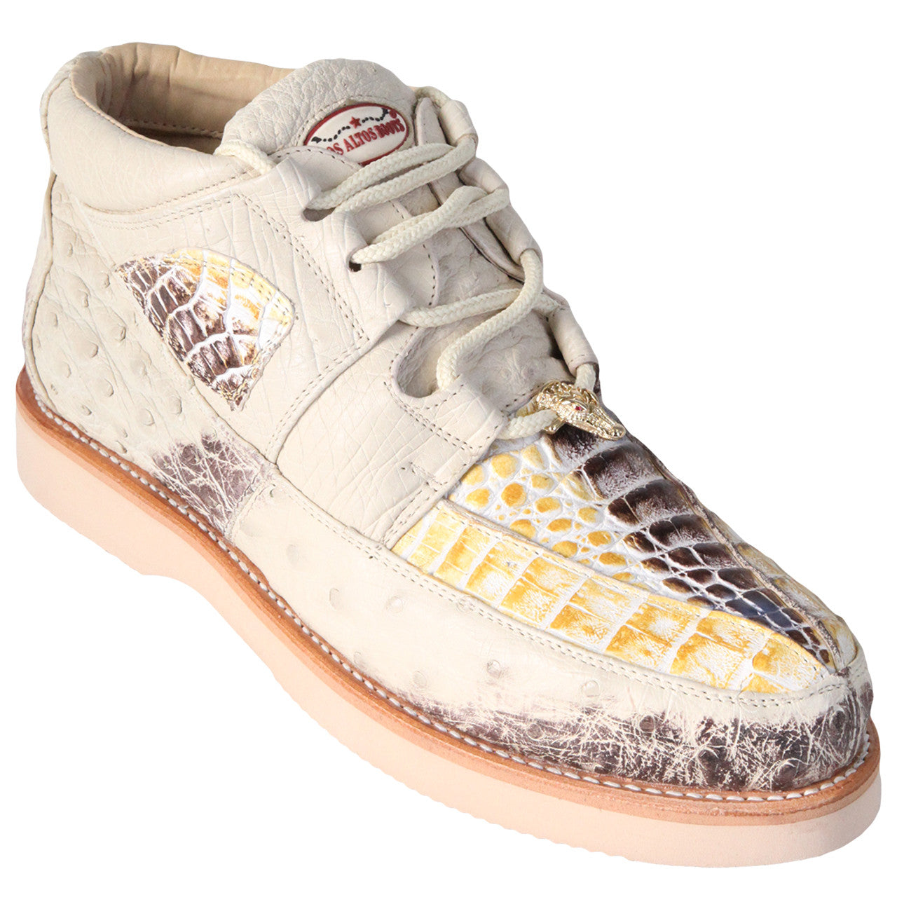 Los Altos Natural Caiman & Ostrich Sneakers