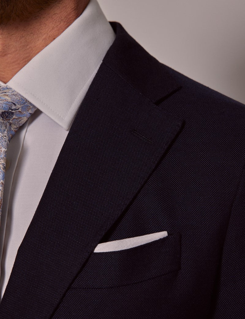 Navy Slim Linen Suit for Beach Weddings