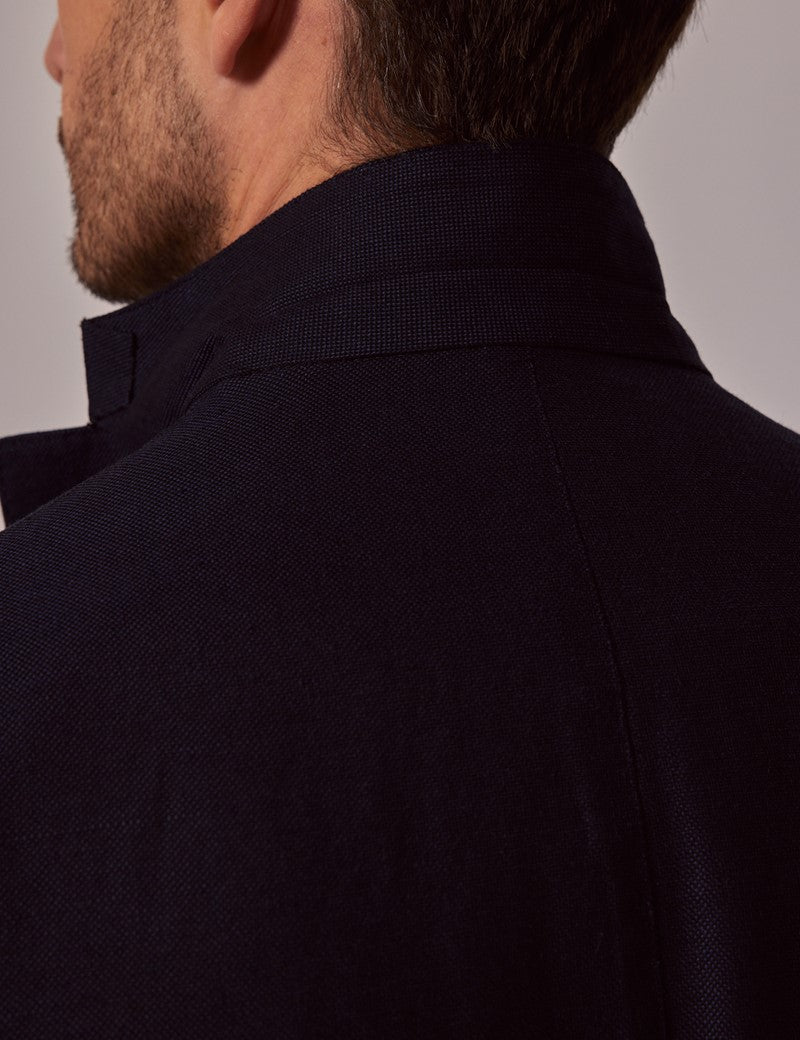 Navy Slim Linen Suit for Beach Weddings