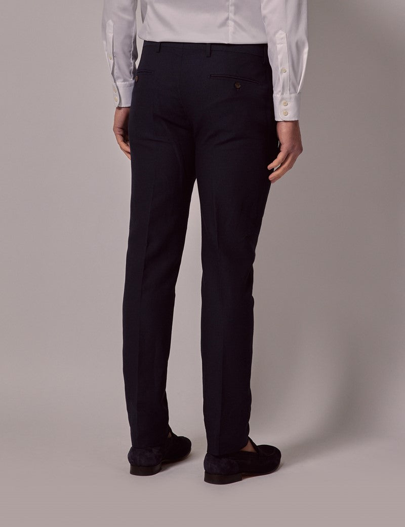 Navy Slim Linen Suit for Beach Weddings