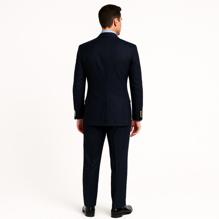 Double Breasted Blazer with Gold Buttons - Navy Blue Sport Coat